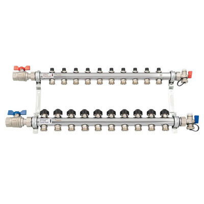 Комплект коллекторов Рехау HKV 10 контуров с шаровыми кранами (12181013001)