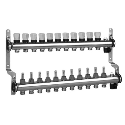 Коллектор Meibes 11 выходов из нержавеющей стали с расходомерами (M1794151)