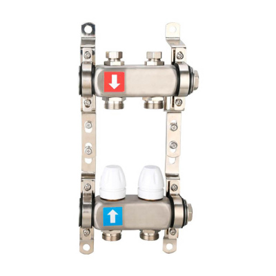 Коллектор Gappo 2-вых.x1"x3/4" регулируемый с запорными клапанами (G428.2)