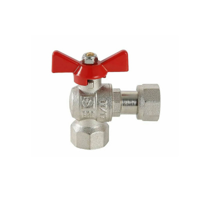 Кран шаровой Gappo 3/4"X3/4" ВР-ВР угловой с накидной гайкой бабочка (G217.05)