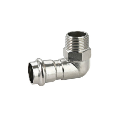 Угольник Gappo 22x1/2" с переходом на наружную резьбу нержавеющая сталь (G1116.2204)