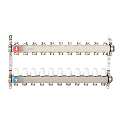 Коллектор Gappo 11-вых. x 1" x 3/4" регулируемый с запорными клапанами (G428.11)