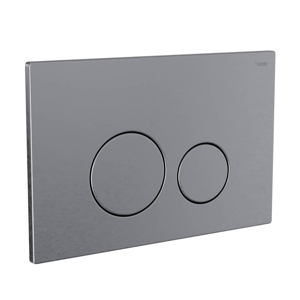 Панель смыва РЕХАУ NOVA ORB STEEL с круглыми клавишами с покрытием против отпечатков пальцев, нержавеющая сталь, брашированный графитовый, матовый (19102621001)