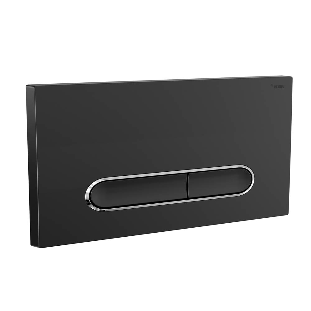 Панель смыва РЕХАУ NOVA ELLIPSE 002 с овальными клавишами, пластик, черный, матовый, контур клавиш хром, глянцевый (19102441001)