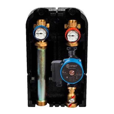 Насосная группа STOUT с прямым контуром 1" с насосом STOUT SPC 25/60-180 (SDG-0001-002504)