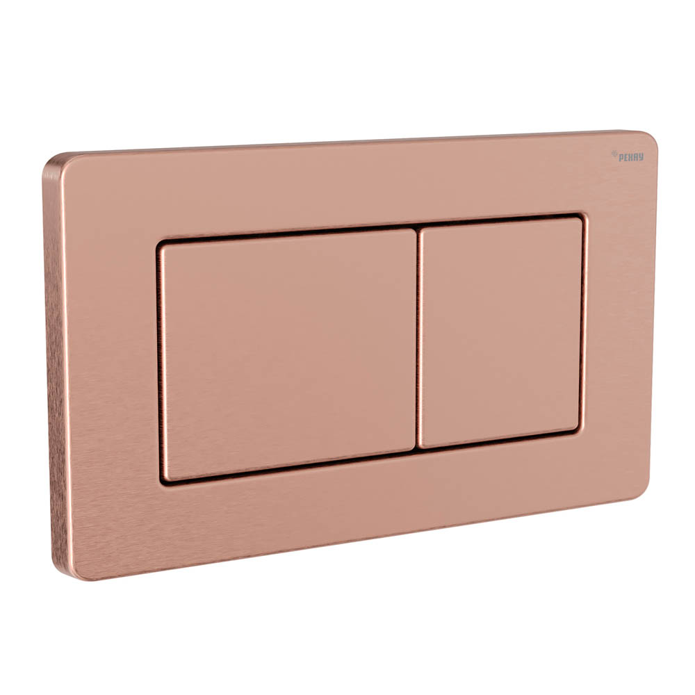 Панель смыва РЕХАУ NOVA PUBLIC антивандальная с прямоугольными клавишами с покрытием против отпечатков пальцев, нержавеющая сталь, брашированное розовое золото, матовый (19102841001)