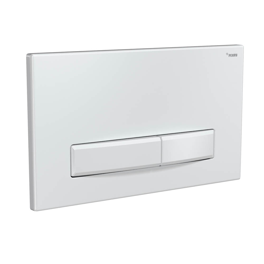 Панель смыва РЕХАУ NOVA LONG 001 с прямоугольными клавишами, пластик, белый, глянцевый (19102301001)