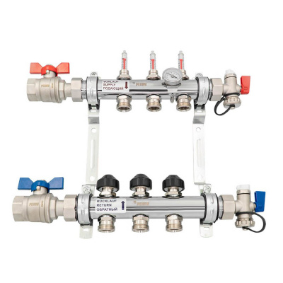 Коллектор Рехау HKV-D 3 V2A с расходомерами (12080313002)