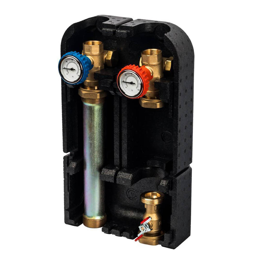 Насосная группа STOUT с прямым контуром 1" без насоса в теплоизоляции 35kW[DT10°C] (SDG-0001-002501)