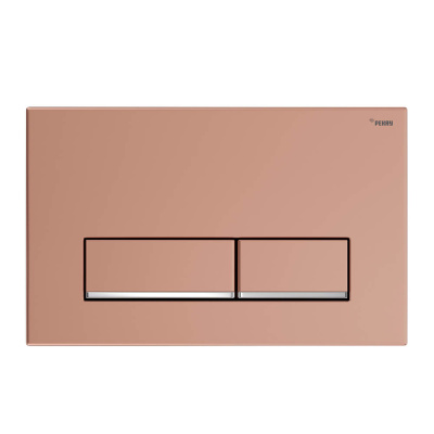Панель смыва РЕХАУ NOVA LONG 002 с прямоугольными клавишами, пластик, розовое золото, нижняя полоса клавиш хром, глянцевый (19102561001)