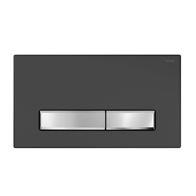 Панель смыва РЕХАУ NOVA LONG 001 с прямоугольными клавишами, пластик, черный, матовый, контур клавиш хром, глянцевый (19102361001)