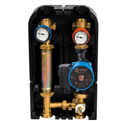 Насосная группа STOUT с 3-х ходовым приводным смесителем 1" с насосом STOUT SPC 25/60-180 (SDG-0007-002504)