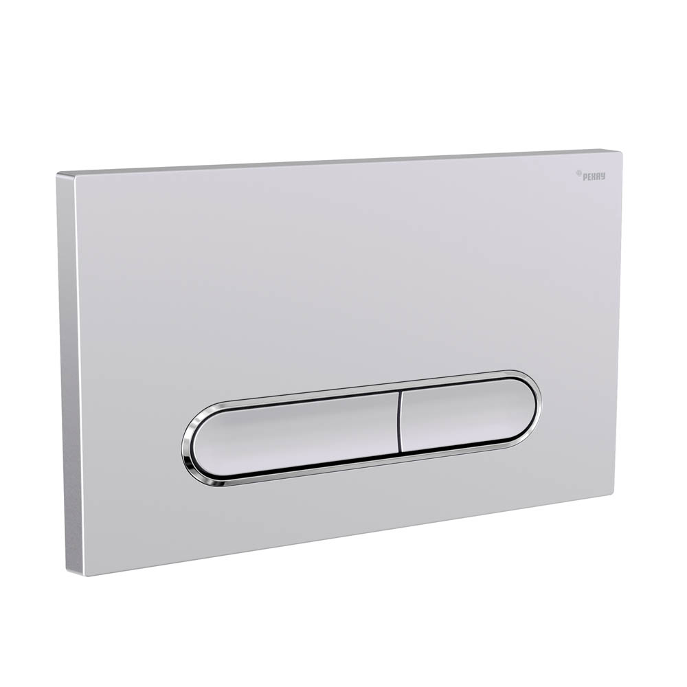 Панель смыва РЕХАУ NOVA ELLIPSE 002 с овальными клавишами, пластик, серебристый, матовый, контур клавиш хром, глянцевый (19102421001)