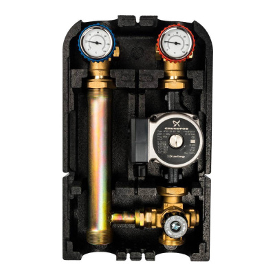 Насосная группа STOUT с термостатическим смесительным клапаном 1"с насосом Grundfos UPSO 25-65 (SDG-0002-002502)