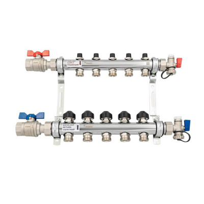 Комплект коллекторов Рехау HKV 5 контуров с шаровыми кранами (12180513001)