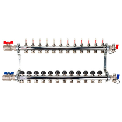 Коллектор Рехау HKV-D 12 V2A с расходомерами (12081211002)