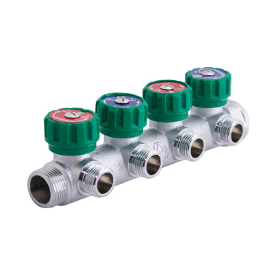 Коллектор Gappo ВР-НР 3/4"x1/2"х2 регулирующий "Плоское уплотнение" (G1001.02)