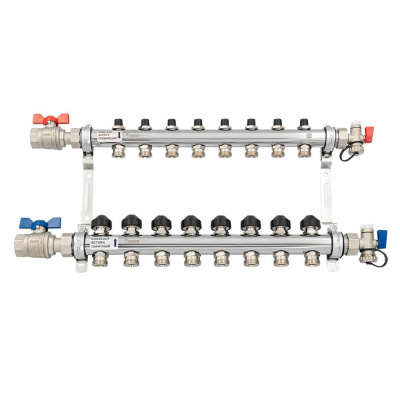 Комплект коллекторов Рехау HKV 8 контуров с шаровыми кранами (12180813001)