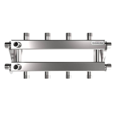 Кольцевой коллектор для отопления Gidruss на 4 - 5 контуров RMSS-40-4 G ¾″ 90 мм (RM 40A40 21)