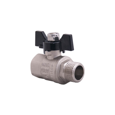 Кран шаровой Gappo 3/4" x 3/4" ВР-НР полнопроходной бабочка из алюминия (G225.05)