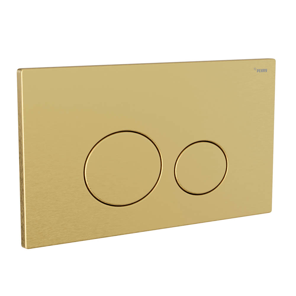 Панель смыва РЕХАУ NOVA ORB STEEL с круглыми клавишами с покрытием против отпечатков пальцев, нержавеющая сталь, брашированное циркониевое золото, матовый (19102651001)