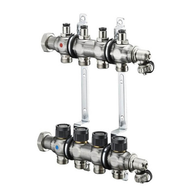 Распределительная гребенка Oventrop на 4 контура Multidis SF со встроенными вентилями (1404554)