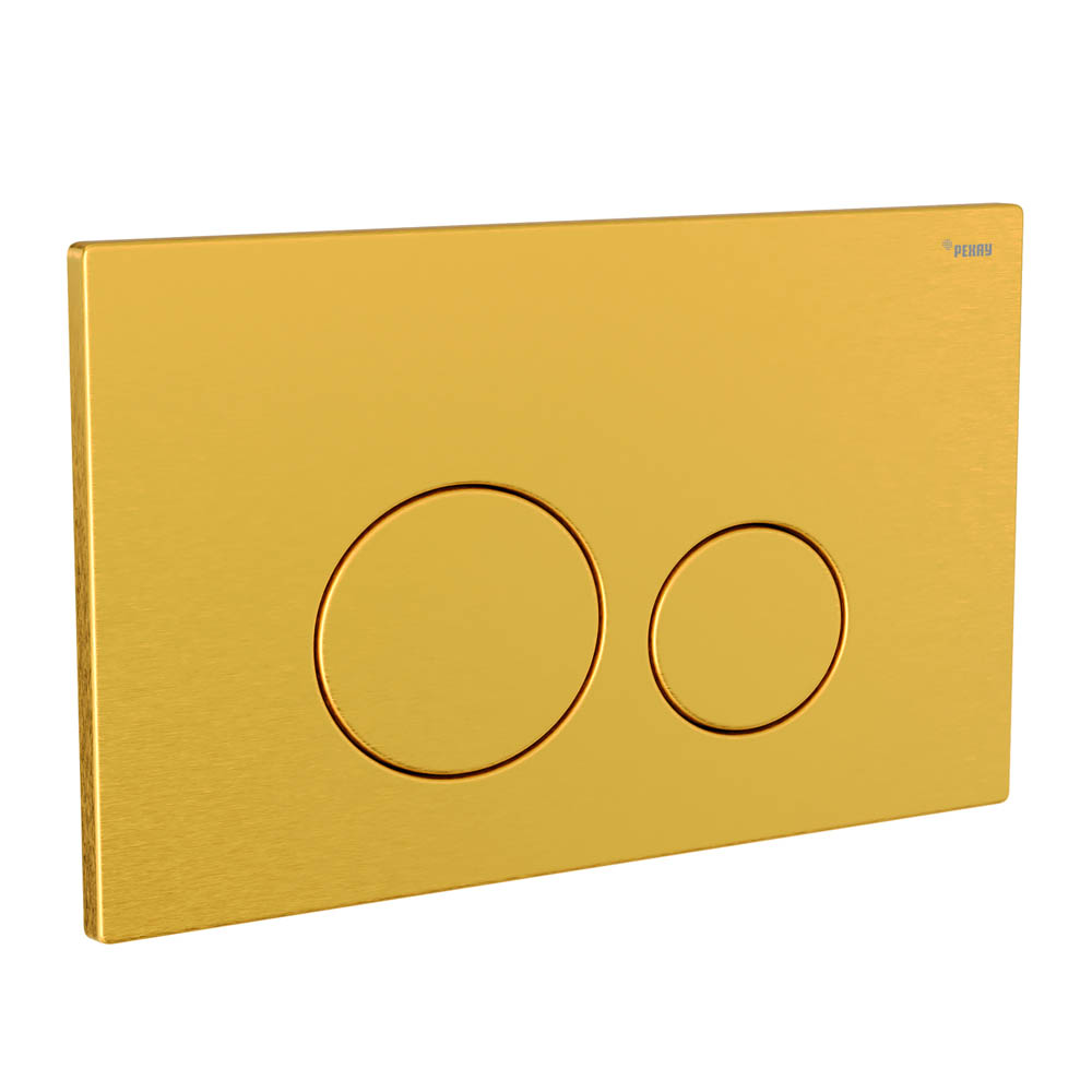 Панель смыва РЕХАУ NOVA ORB STEEL с круглыми клавишами с покрытием против отпечатков пальцев, нержавеющая сталь, брашированное титановое золото, матовый (19102661001)