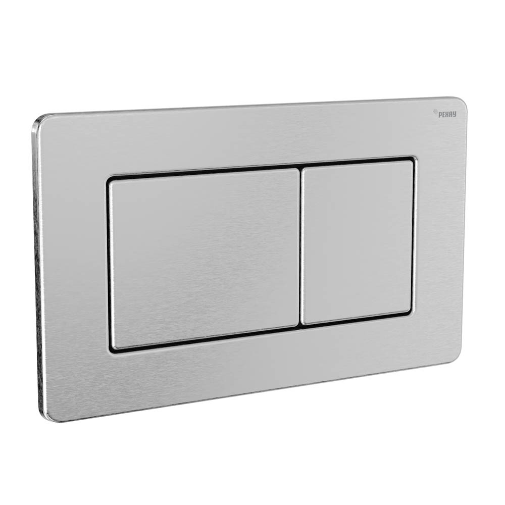 Панель смыва РЕХАУ NOVA QUAD STEEL с прямоугольными клавишами с покрытием против отпечатков пальцев, нержавеющая сталь, цвет брашированная нержавеющая сталь, матовый (19102701001)