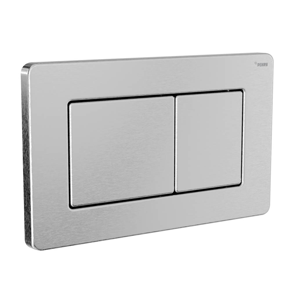 Панель смыва РЕХАУ NOVA PUBLIC антивандальная с прямоугольными клавишами с покрытием против отпечатков пальцев, нержавеющая сталь, цвет брашированная нержавеющая сталь, матовый (19102801001)