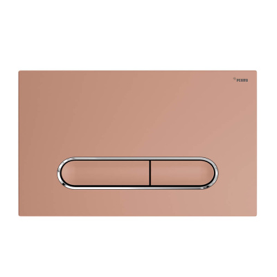 Панель смыва РЕХАУ NOVA ELLIPSE 002 с овальными клавишами, пластик, розовое золото, матовый, контур клавиш хром, глянцевый (19102461001)