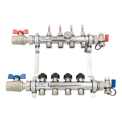 Коллектор Рехау HKV-D 4 V2A с расходомерами (12080413002)