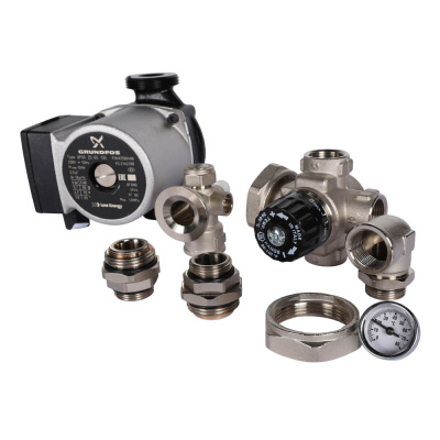 Насосно-смесительный узел STOUT с термостатическим клапаном Grundfos UPSO 25-65 130 (SDG-0120-001002)