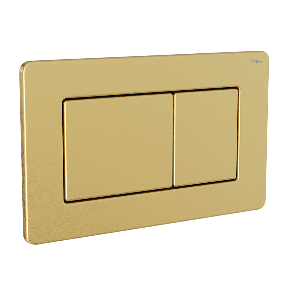 Панель смыва РЕХАУ NOVA QUAD STEEL с прямоугольными клавишами с покрытием против отпечатков пальцев, нержавеющая сталь, брашированное циркониевое золото, матовый (19102751001)