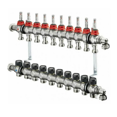 Распределительная гребенка Oventrop Multidis SF 10 х G 3/4 с ротаметрами (1404360)