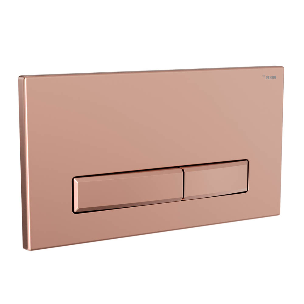Панель смыва РЕХАУ NOVA LONG 001 с прямоугольными клавишами, пластик, розовое золото, матовый (19102381001)