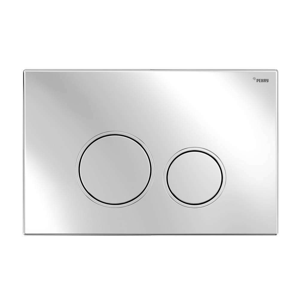 Комплект инсталляции РЕХАУ NOVAFLOW с панелью смыва NOVA ORB 001 с круглыми клавишами, пластик, хром, глянцевый (19101061001)