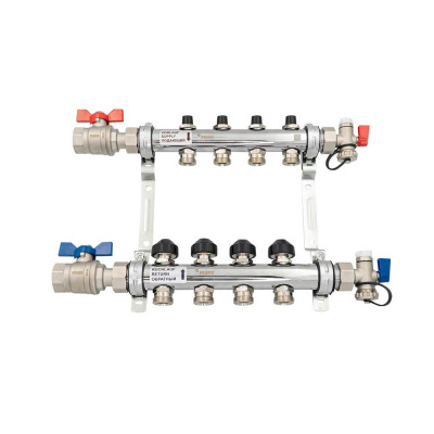Комплект коллекторов Рехау HKV 4 контура с шаровыми кранами (12180413001)