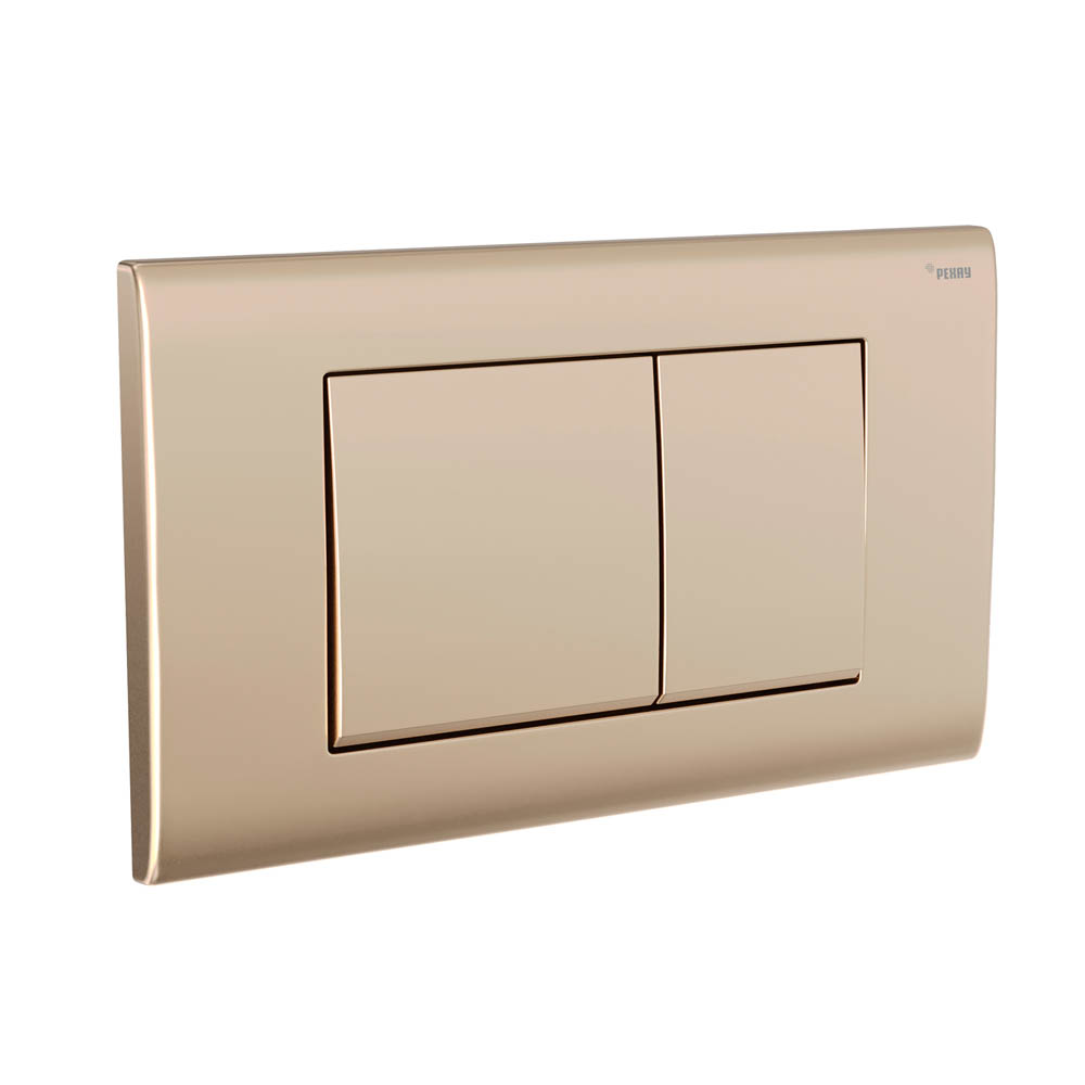 Панель смыва РЕХАУ NOVA QUAD 001 с прямоугольными клавишами, пластик, золотой, матовый (19102061001)