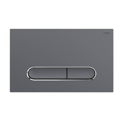 Панель смыва РЕХАУ NOVA ELLIPSE 002 с овальными клавишами, пластик, графитовый, матовый, контур клавиш хром, глянцевый (19102431001)
