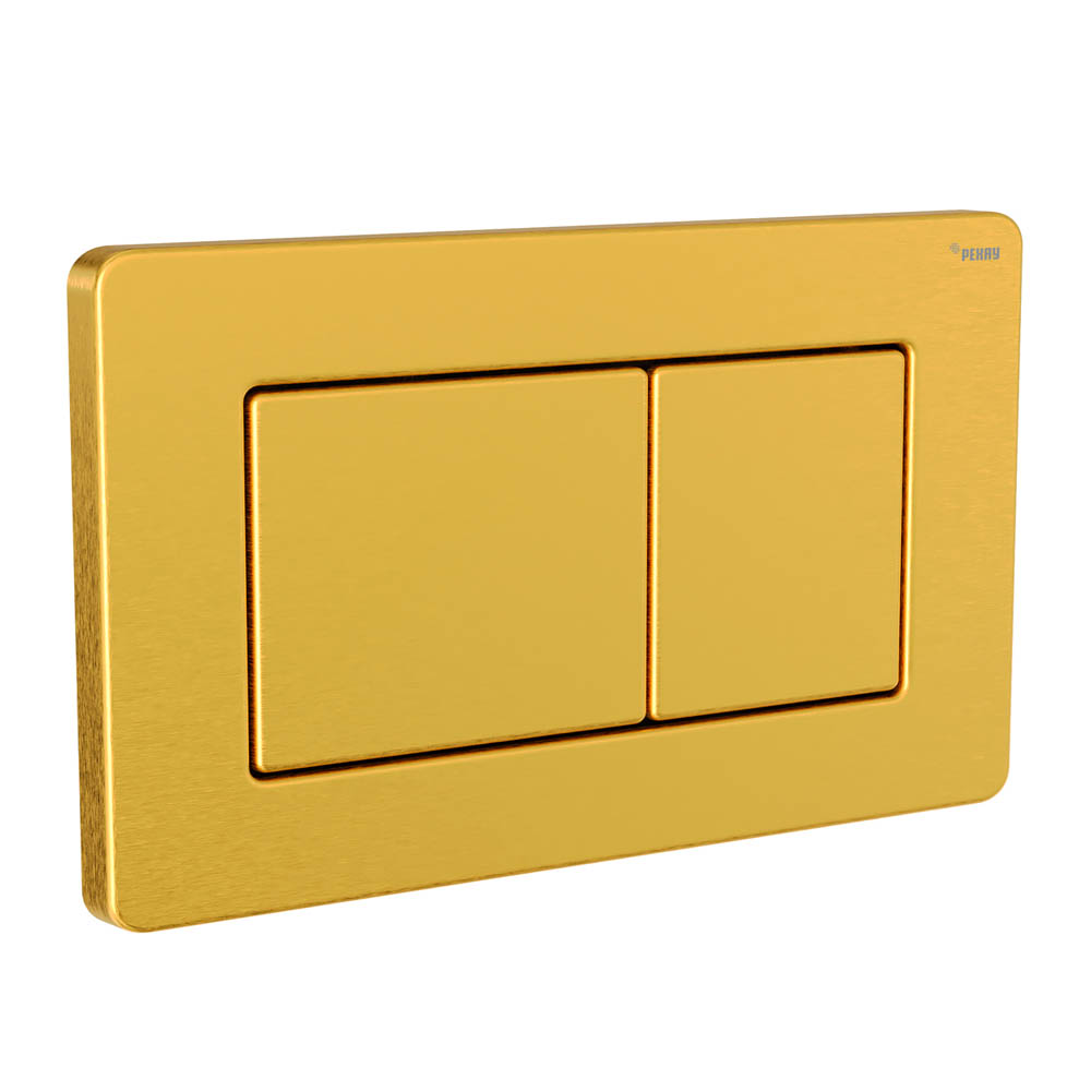 Панель смыва РЕХАУ NOVA PUBLIC антивандальная с прямоугольными клавишами с покрытием против отпечатков пальцев, нержавеющая сталь, брашированное титановое золото, матовый (19102861001)