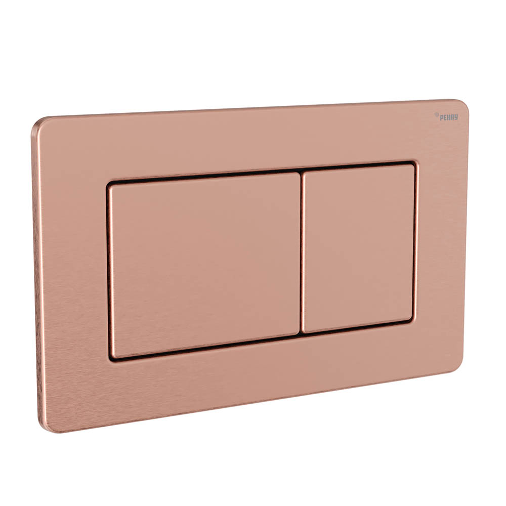 Панель смыва РЕХАУ NOVA QUAD STEEL с прямоугольными клавишами с покрытием против отпечатков пальцев, нержавеющая сталь, брашированное розовое золото, матовый (19102741001)