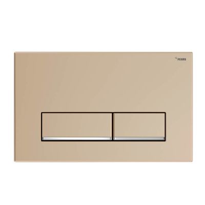 Панель смыва РЕХАУ NOVA LONG 002 с прямоугольными клавишами, пластик, золотой, матовый, нижняя полоса клавиш хром, глянцевый (19102551001)