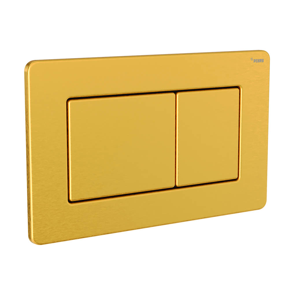 Панель смыва РЕХАУ NOVA QUAD STEEL с прямоугольными клавишами с покрытием против отпечатков пальцев, нержавеющая сталь, брашированное титановое золото, матовый (19102761001)