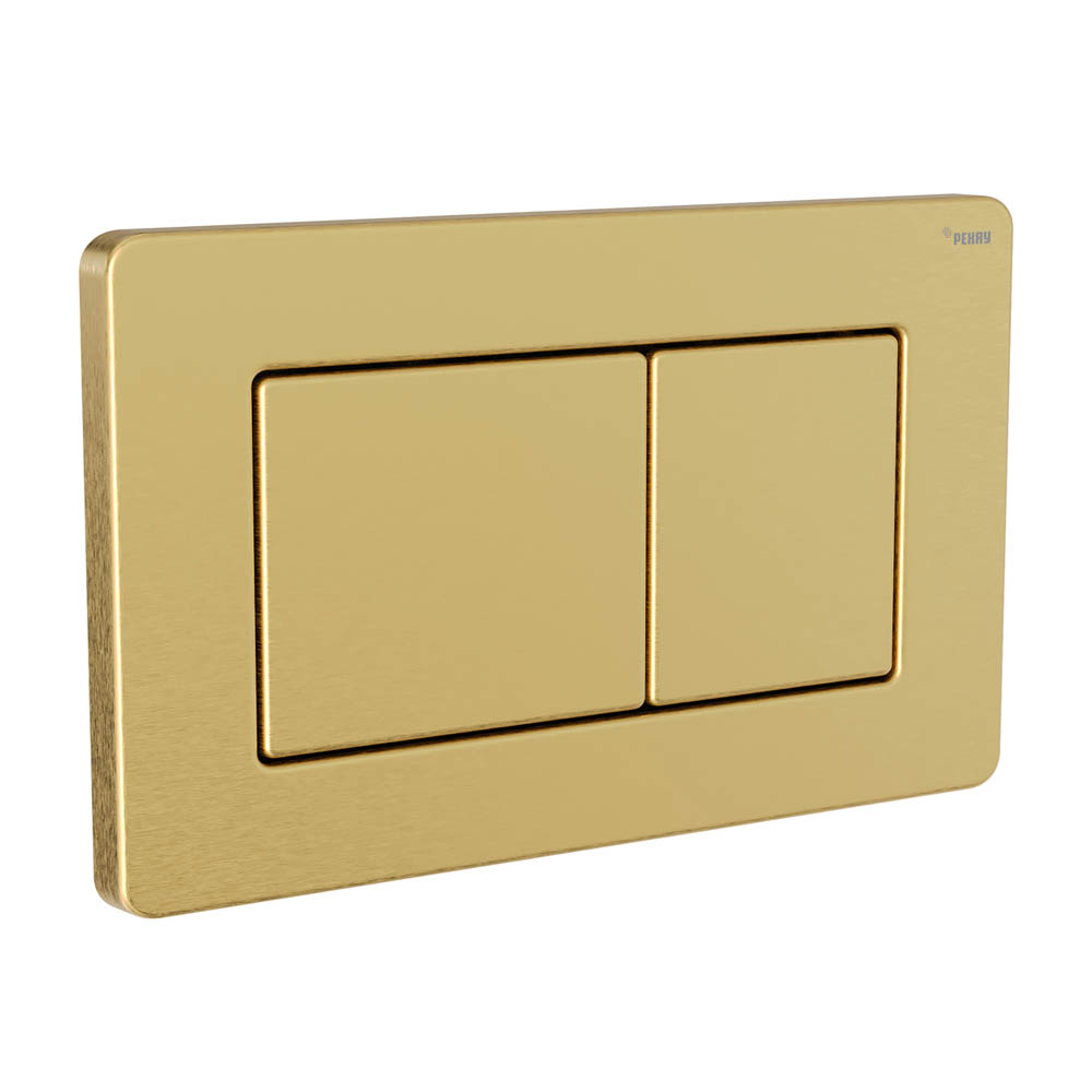 Панель смыва РЕХАУ NOVA PUBLIC антивандальная с прямоугольными клавишами с покрытием против отпечатков пальцев, нержавеющая сталь, брашированное циркониевое золото, матовый (19102851001)