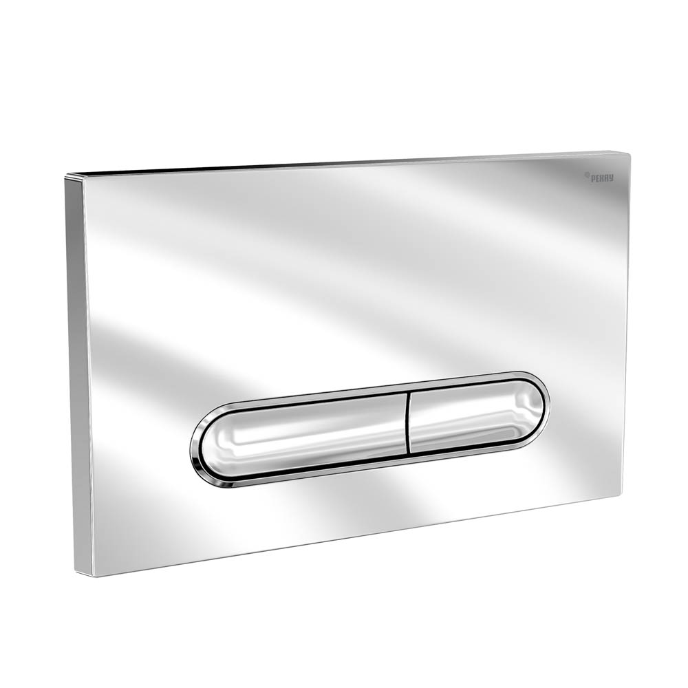 Панель смыва РЕХАУ NOVA ELLIPSE 002 с овальными клавишами, пластик, хром глянцевый, контур клавиш хром, глянцевый (19102411001)