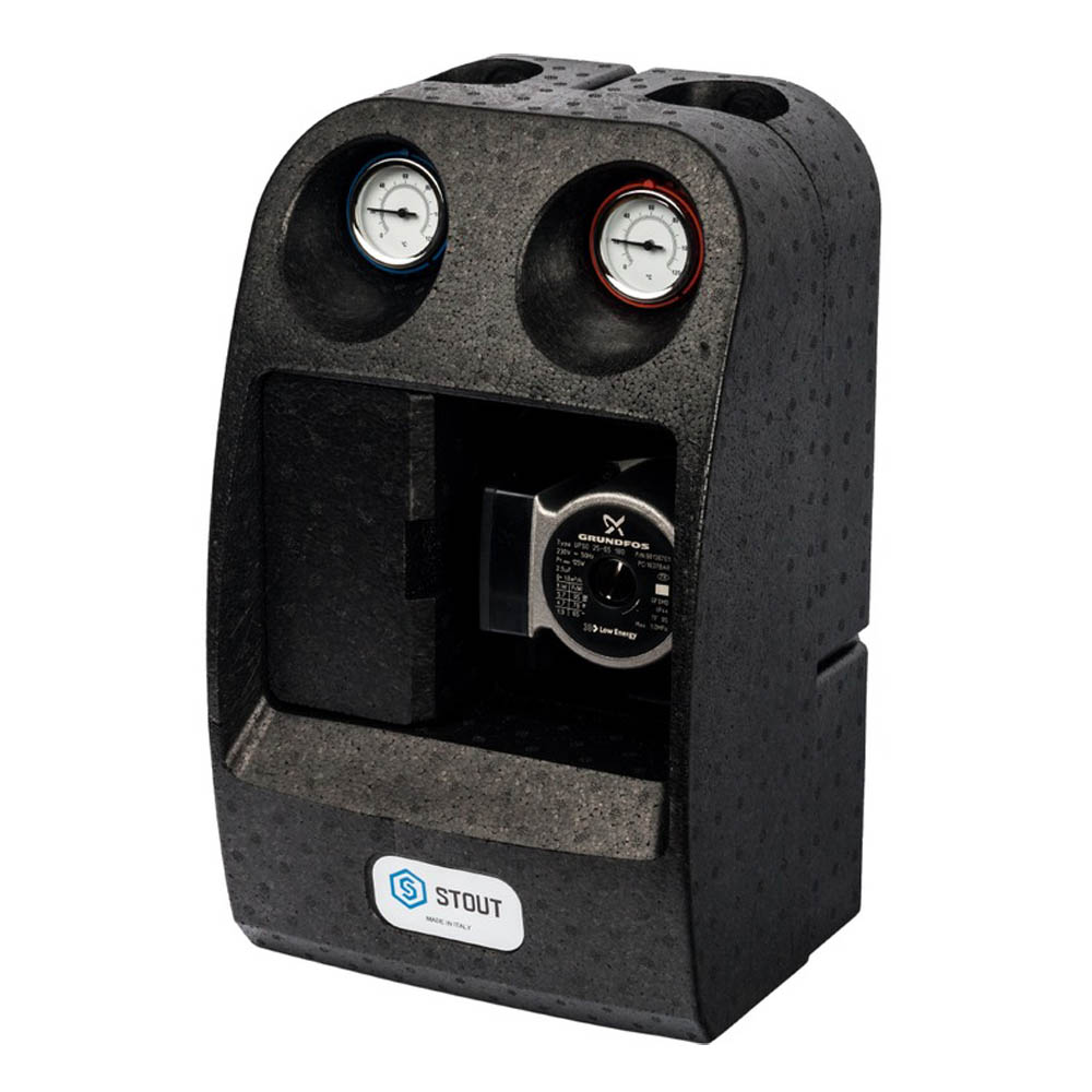 Насосная группа STOUT для твердотопливных котлов 1” с насосом Grundfos UPSO 25-65 (SDG-0014-002502)