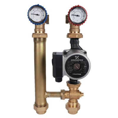 Насосная группа STOUT для твердотопливных котлов 1” с насосом Grundfos UPSO 25-65 (SDG-0014-002502)