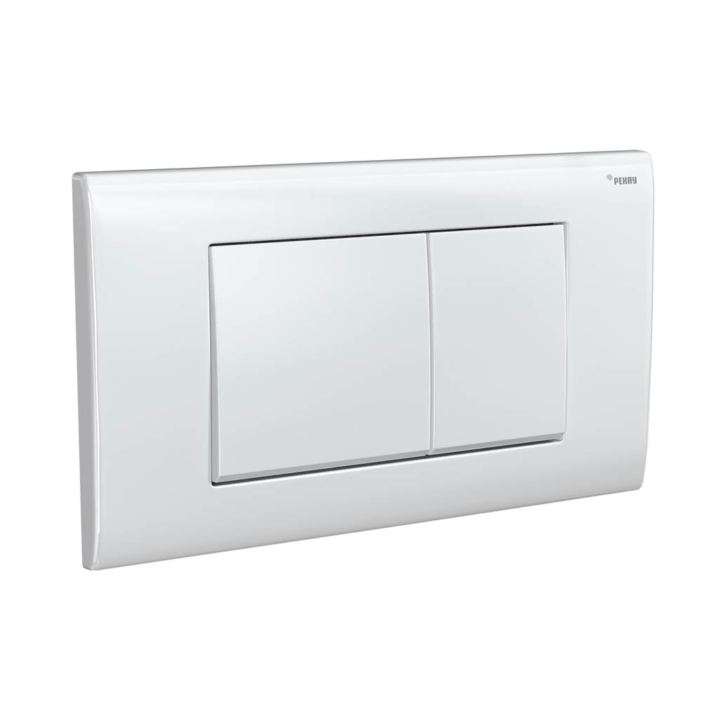 Панель смыва РЕХАУ NOVA QUAD 001 с прямоугольными клавишами, пластик, белый, глянцевый (19102011001)