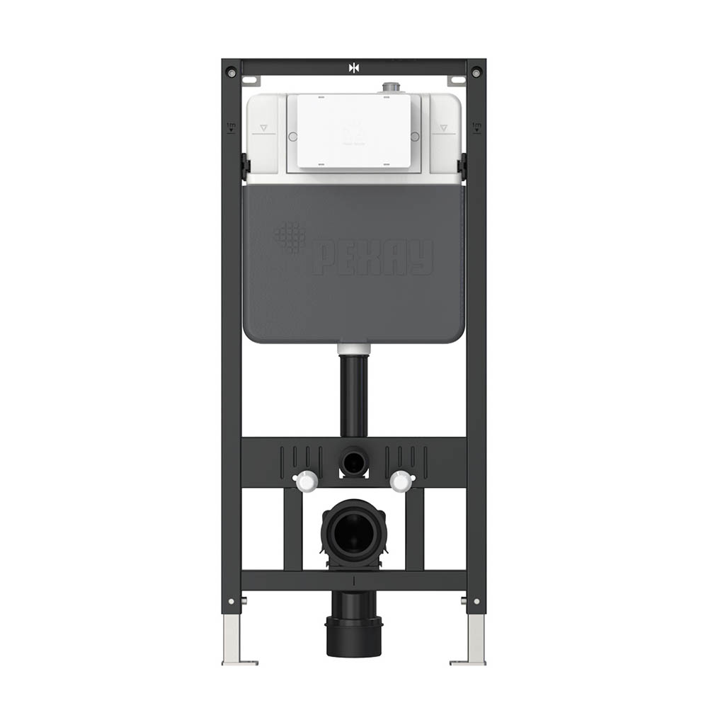 Комплект инсталляции РЕХАУ NOVAFLOW с панелью смыва NOVA ELLIPSE 001 с овальными клавишами, пластик, черный, матовый (19101101001)